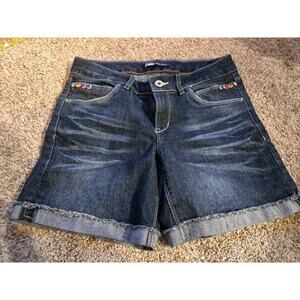 Levi Strauss Signature Denim Midi Shorts Girls Size 14R Cutoff Rolled Shorts